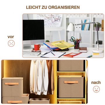 Rnemitery Aufbewahrungsbox Große Aufbewahrungskorb, Stoff Schrank Organizer mit Griffen 2-Pack