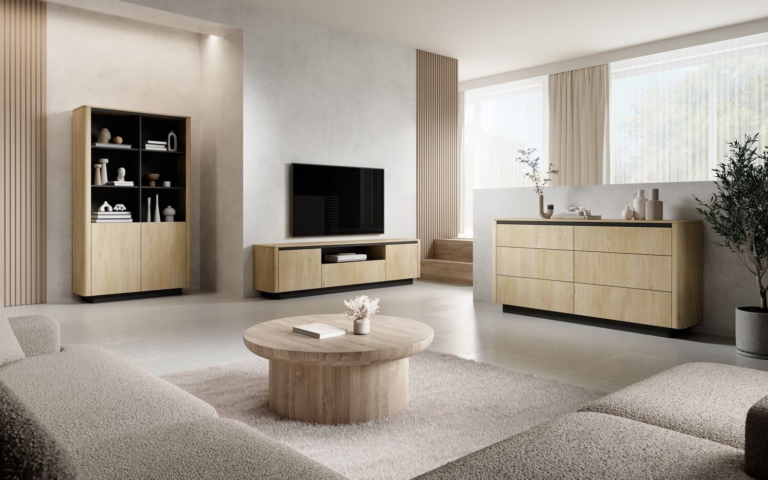 MOEBLO TV-Board RTV TARO 200 3D (Japandi TV-Möbel im modernen Industrial St günstig online kaufen