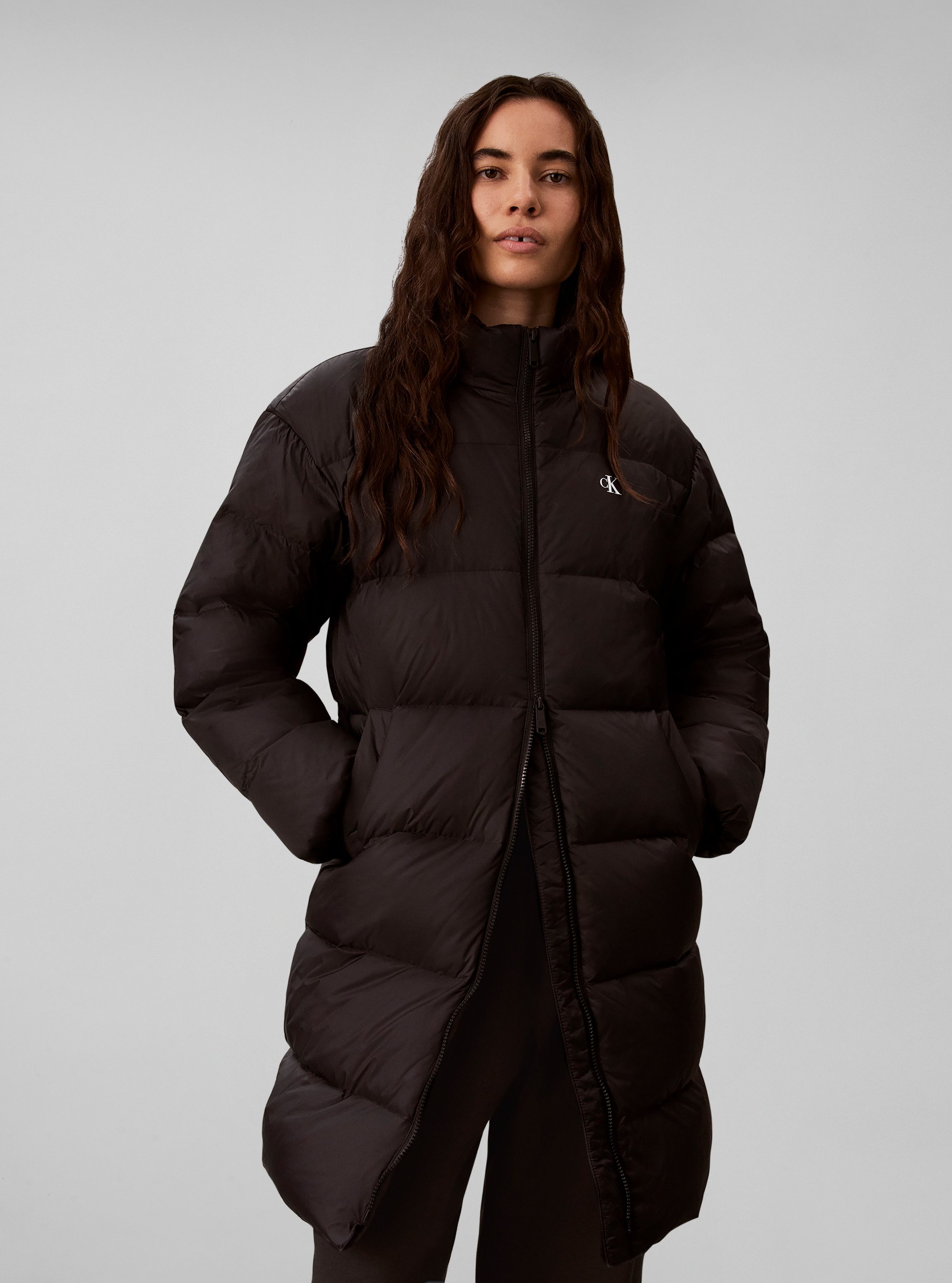 Calvin Klein Jeans Steppmantel ESSENTIAL LONG DOWN PUFFER Regular fit mit Kapuze