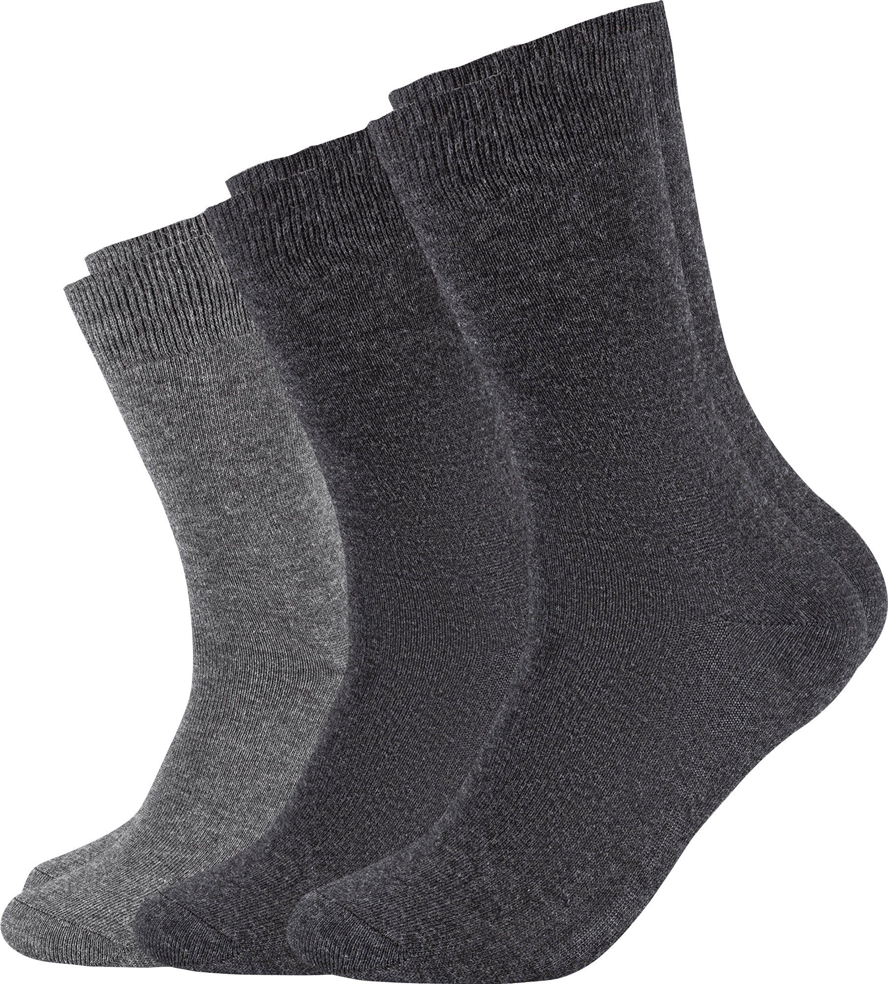 Camano s.Oliver Socken Unisex-Socken 3 Paar Uni grau/anthrazit