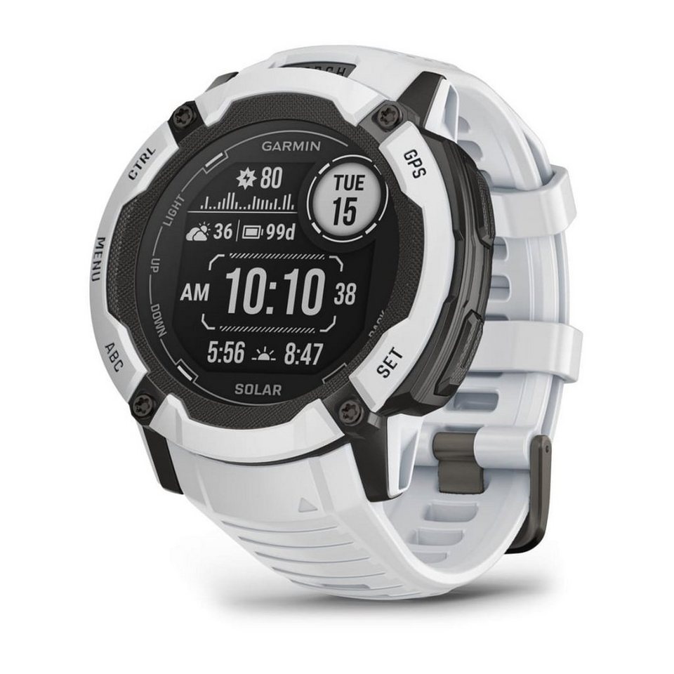 Garmin Instinct 2X Solar Smartwatch (2,8 cm/1,1 Zoll, Proprietär),  Sicherheitsfunktionen: Notfallhilfe und Unfallbenachrichtigung und Tracback