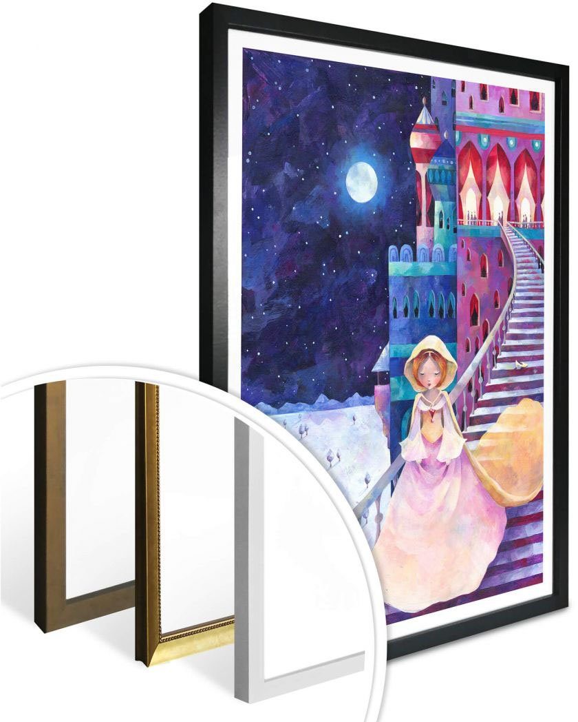 Wall-Art Poster Märchen Wandbilder Bild, Wandposter Poster, Aschenputtel, (1 St), Geschichten Märchen Wandbild, &