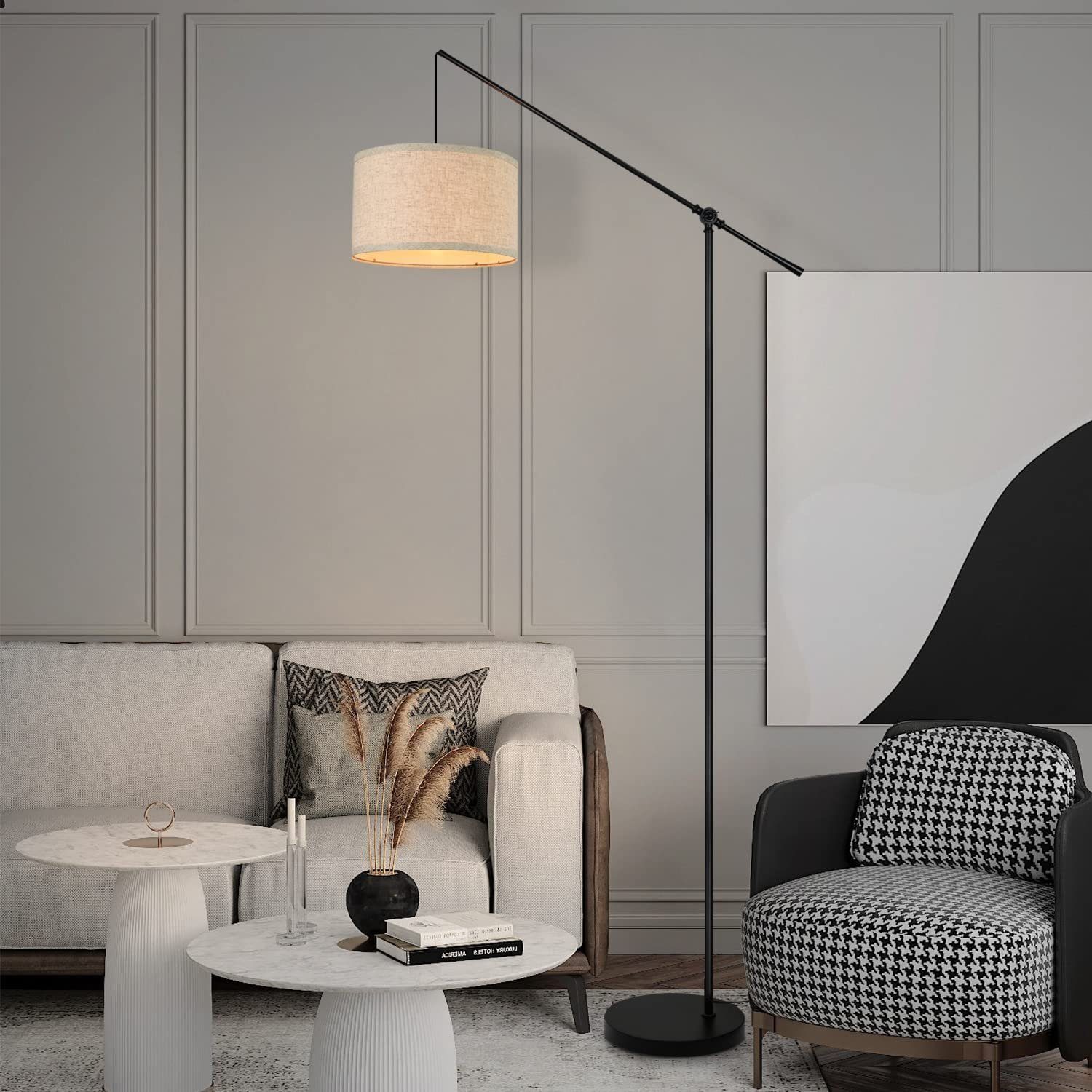 ZMH Stehlampe Modern Standleuchte LED wechselbar E27 deko design Wohnzimmer, Bogenlampe