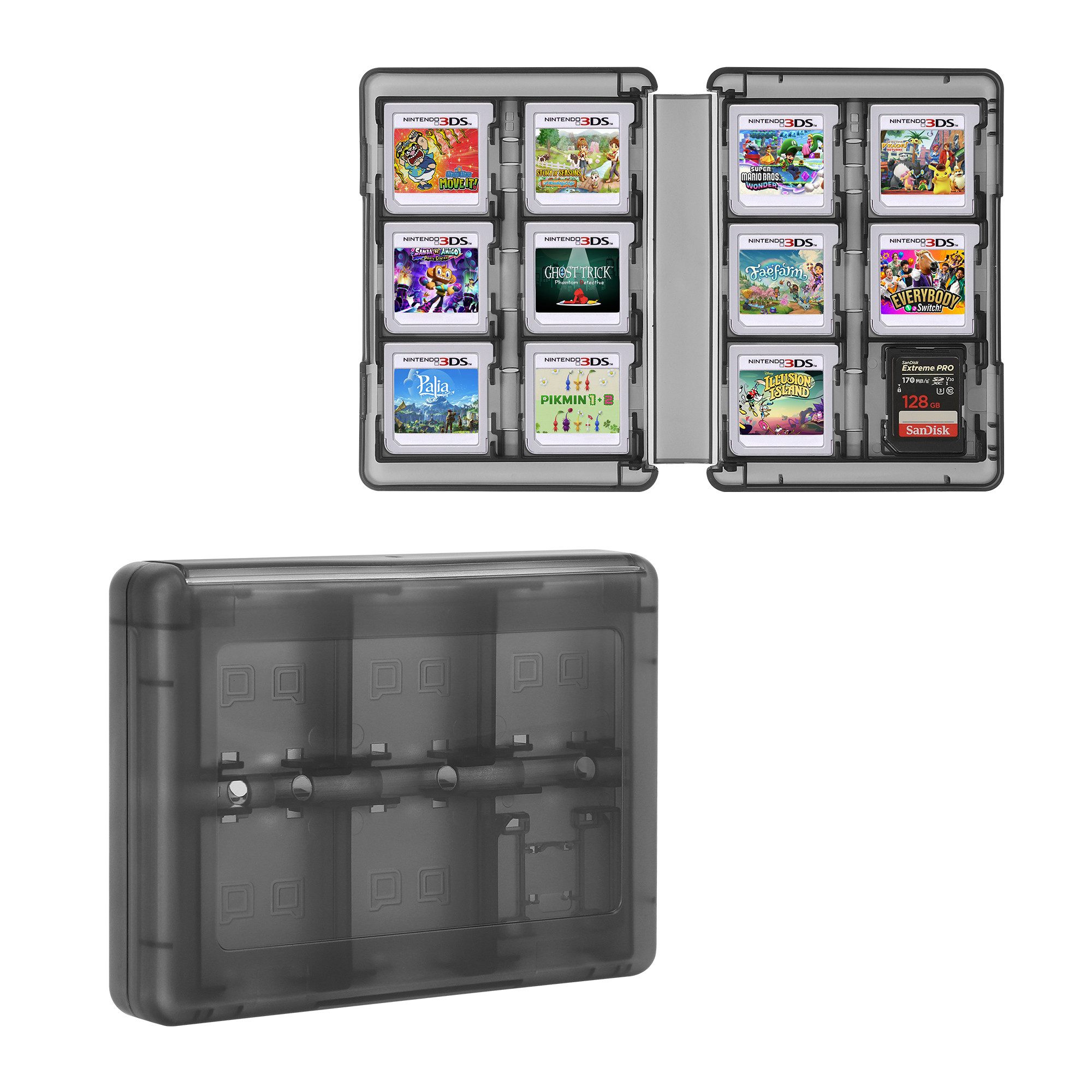 kwmobile Spielekonsolen-Tasche Box für Spiel-Kartuschen für Nintendo 3DS (1-tlg), Spiele Hülle für bis zu 22 Spiele und Zubehör