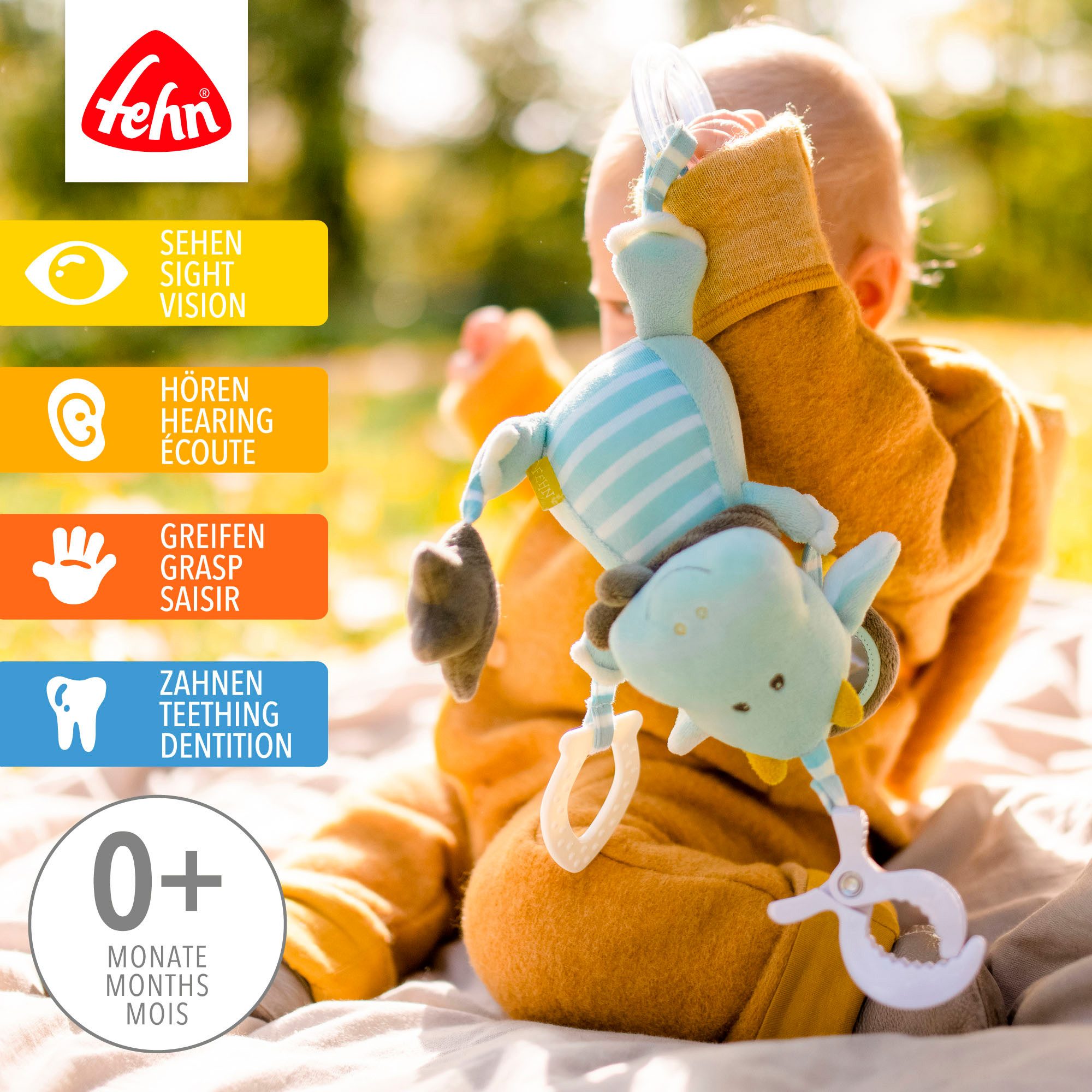 Fehn Greifspielzeug Little Castle, Activity-Drache mit Klemme, mit Klemme günstig online kaufen