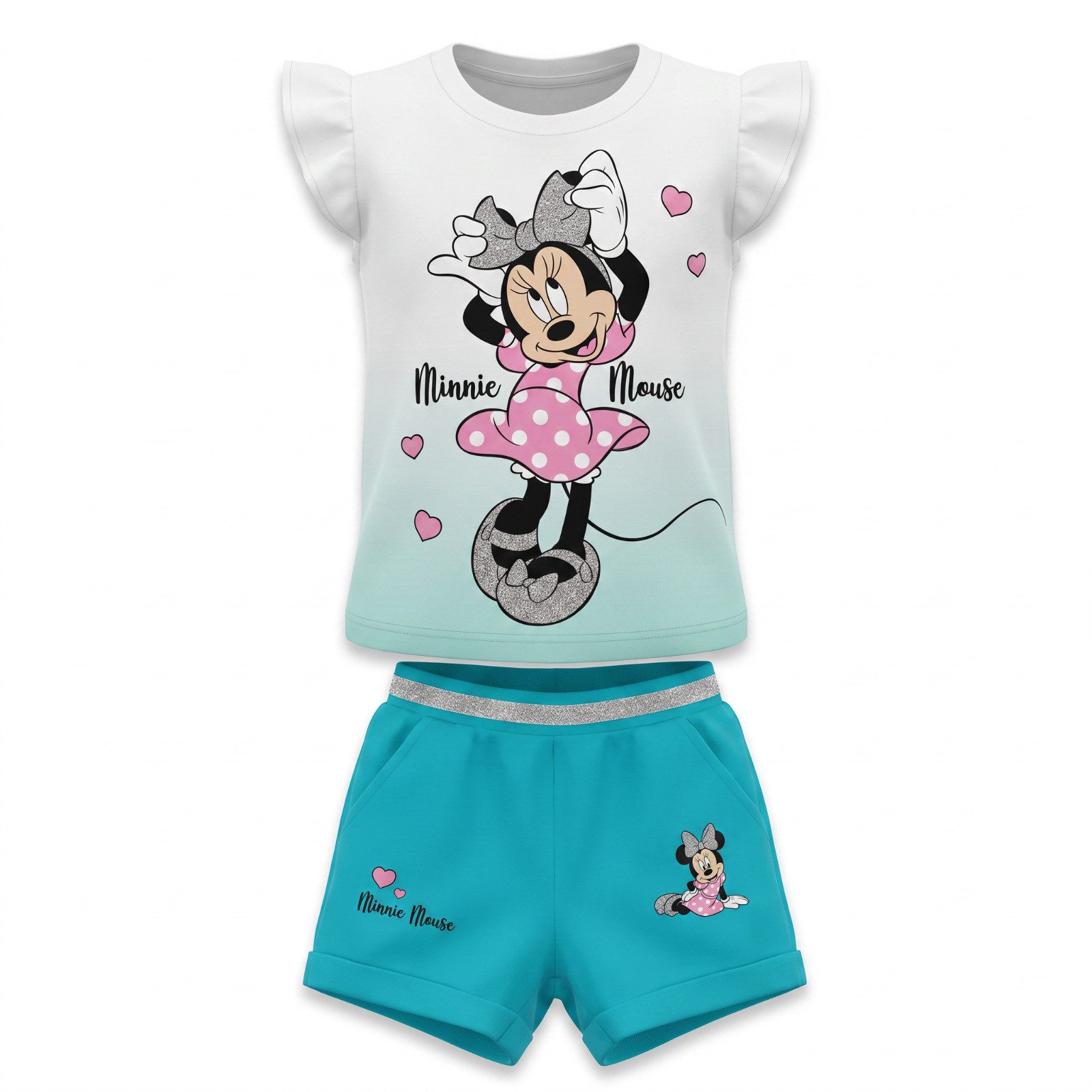 Disney Strampler Disney Minnie Maus Mädchen Baby 2 tlg Set Shirt plus Shorts Gr 62