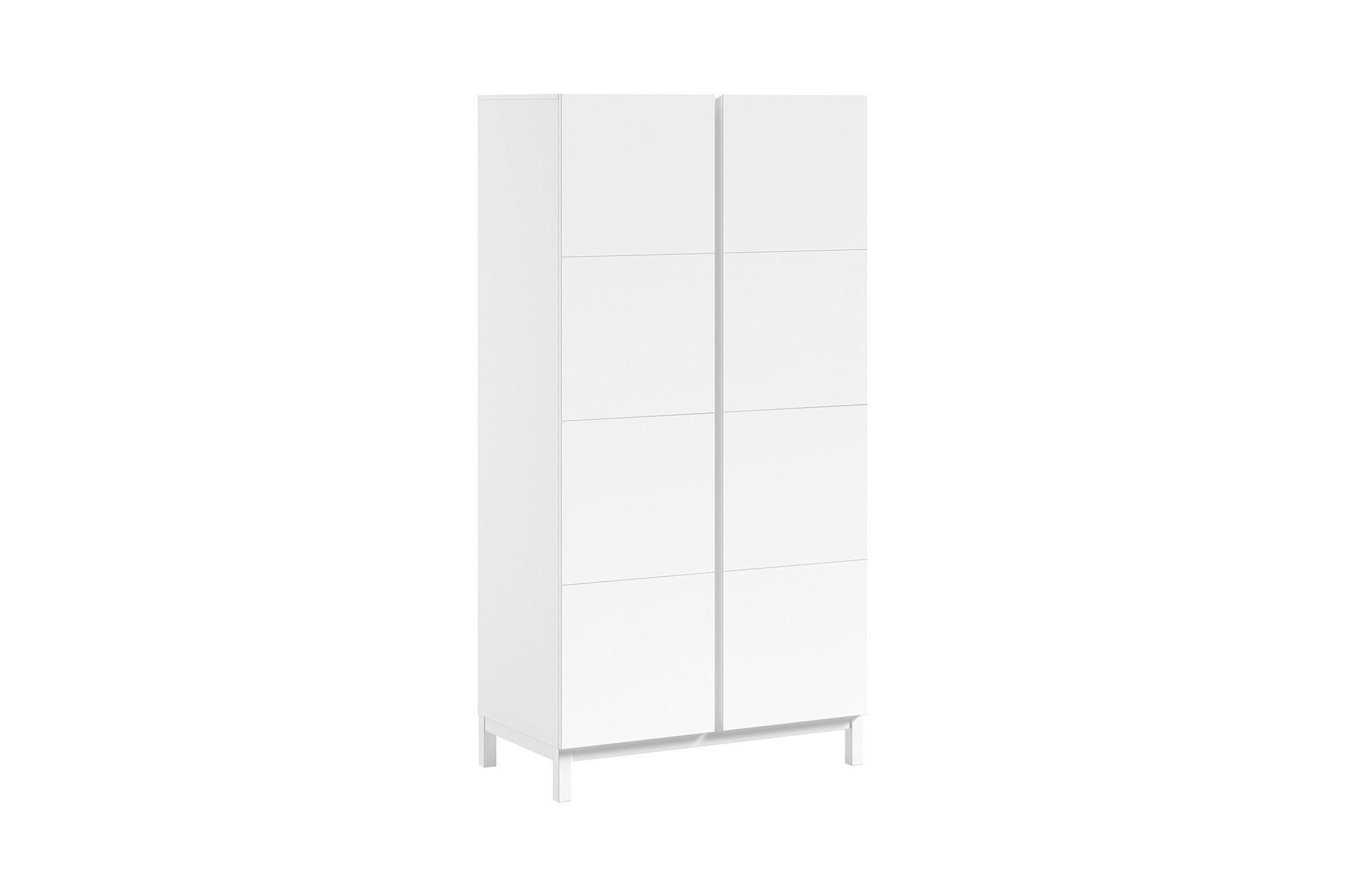 58 aufm Kessel Kleiderschrank Schrank Schlafzimmer MDF Kiefer weiß 2 Türen Wäscheinteilung stabil (inkl. Versand, Lieferung bis Verwendungsstelle) Praktische Innenaufteilung mit Kleiderstange und Wäschefächern