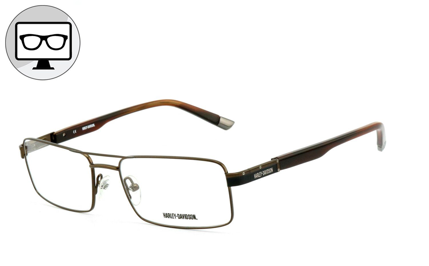 HARLEY-DAVIDSON Brille Blaulichtfilter Brille, Blaulicht Brille, Bildschirmbrille, Bürobrille, Gamingbrille, ohne Sehstärke