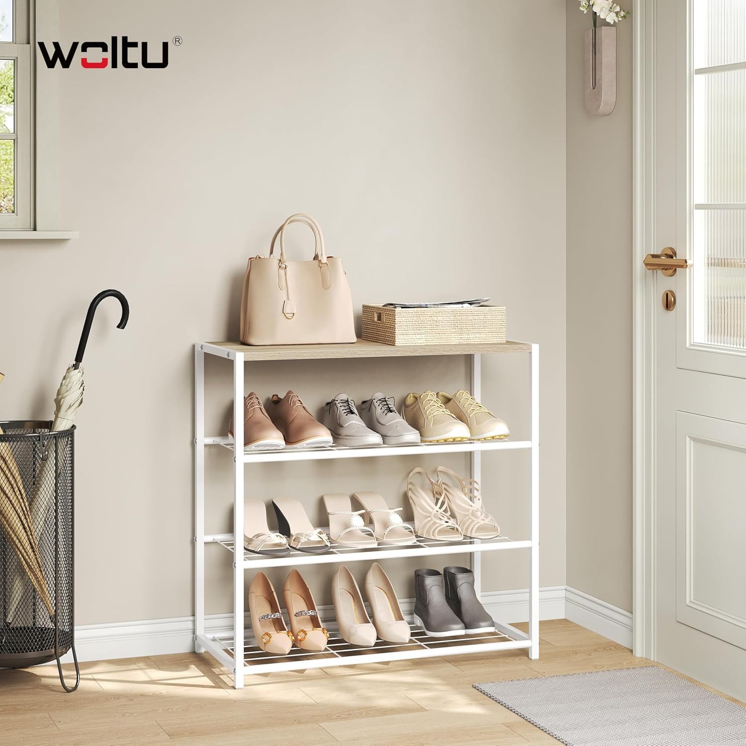 Woltu Schuhregal, 1-tlg., Schuhbank Schuhregal Badregal mit Sitzfläche günstig online kaufen