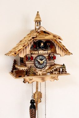 Clockvilla Hettich-Uhren Wanduhr Schwarzwälder Kuckucksuhr mit Schindeldach