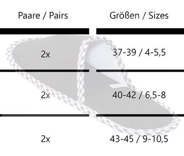 ONVAYA ABS Gästehausschuhe 6 Paar, Gästepantoffel Willkommen grau, Filz Pantoffel