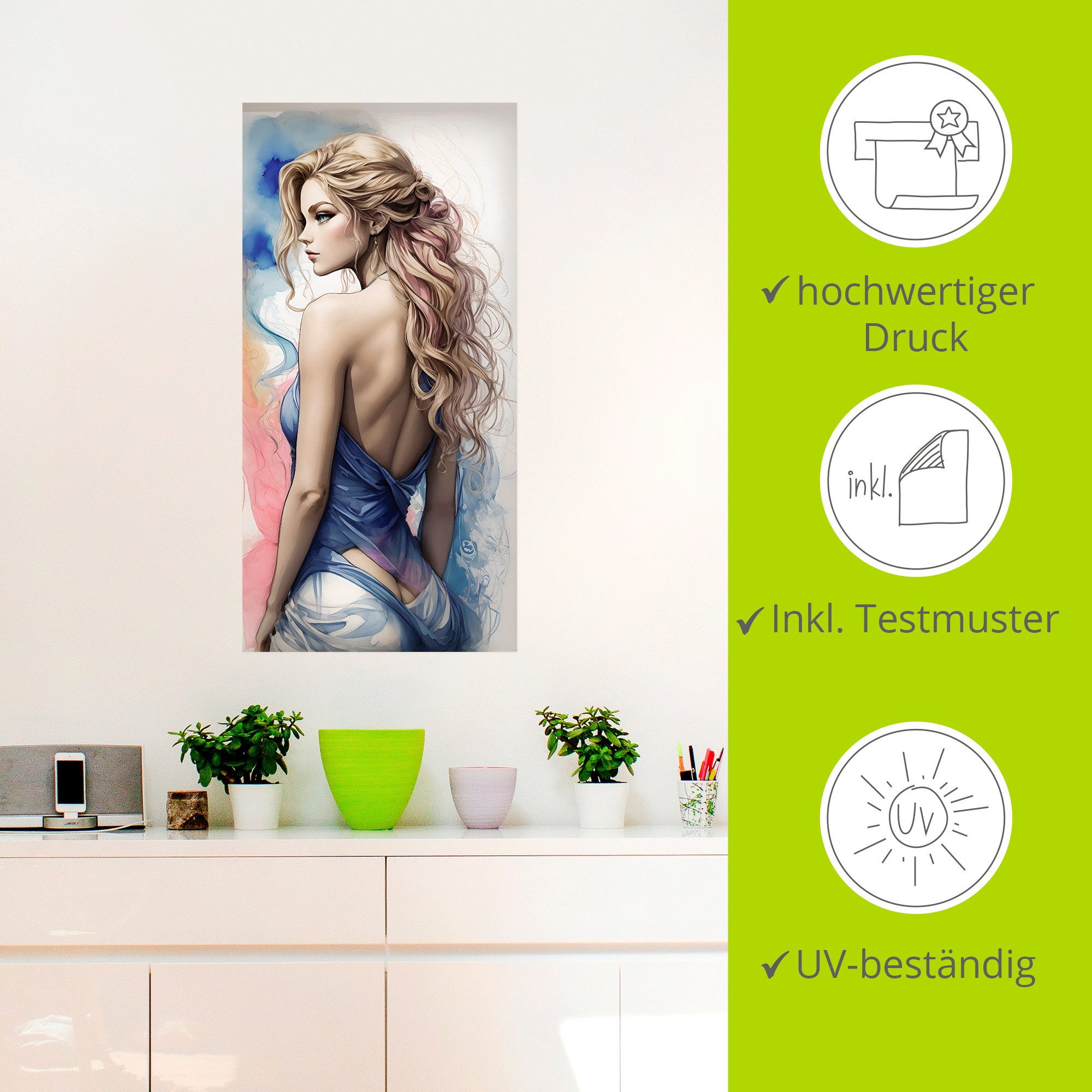 Artland Wandbild Die Schönheit einer Frau V, Erotische Bilder (1 St), als Alubild, Leinwandbild, Poster, Wandaufkleber in verschied. Größen