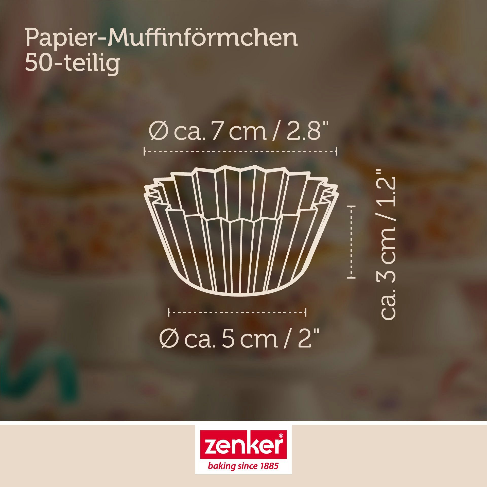 Zenker Muffinform Papier-Muffinförmchen Happy Birthday, Backförmchen, Cupcake-Hüllen