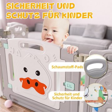 Randaco Laufgitter Laufstall Baby Faltbar, 150x150x60cm, mit Krabbelmatte, Flexibel und anpassbar, Design ohne scharfe Kanten