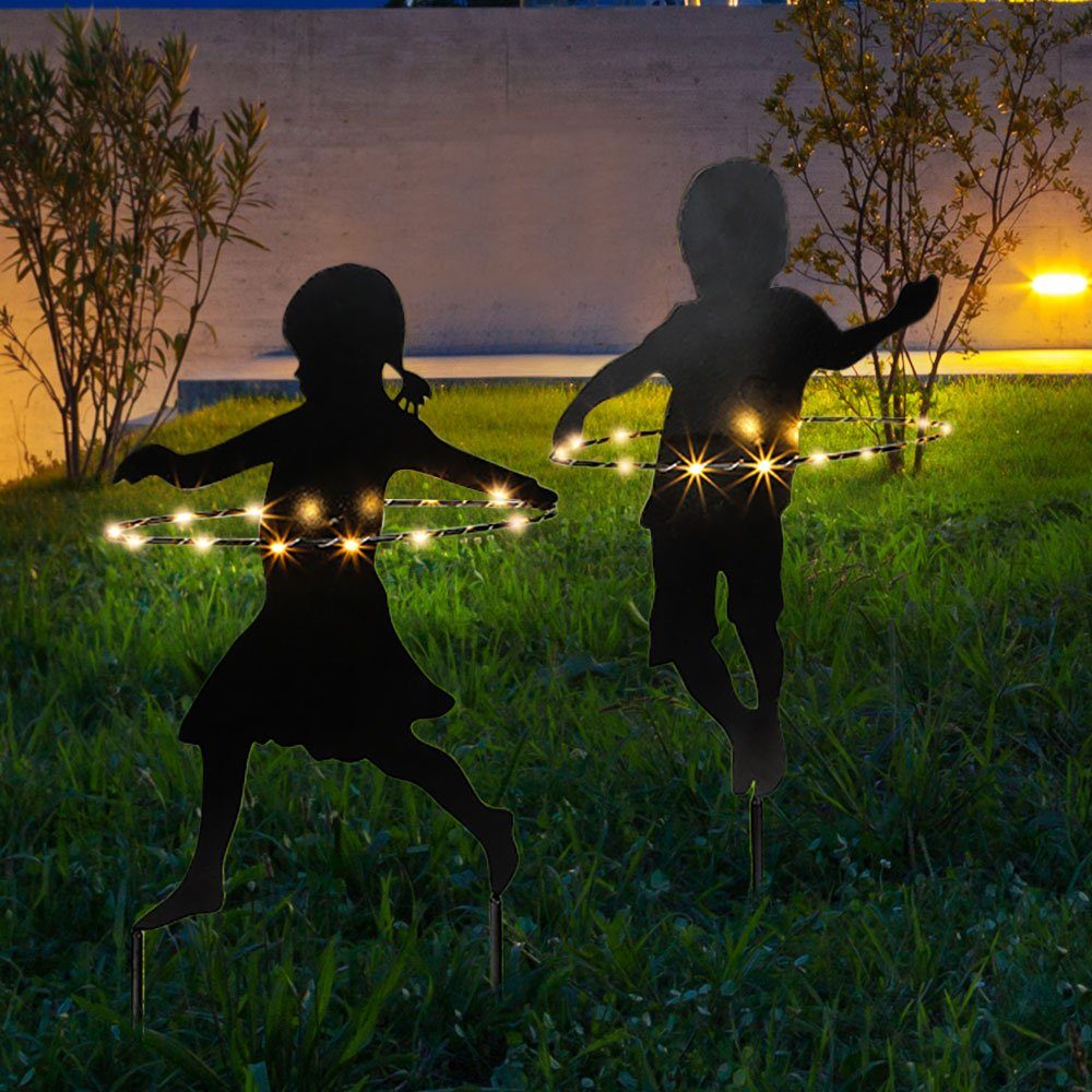 etc-shop LED Solarleuchte, für Garten Gartenstecker Kinderfiguren fest Solar LED-Leuchtmittel verbaut, Solarset