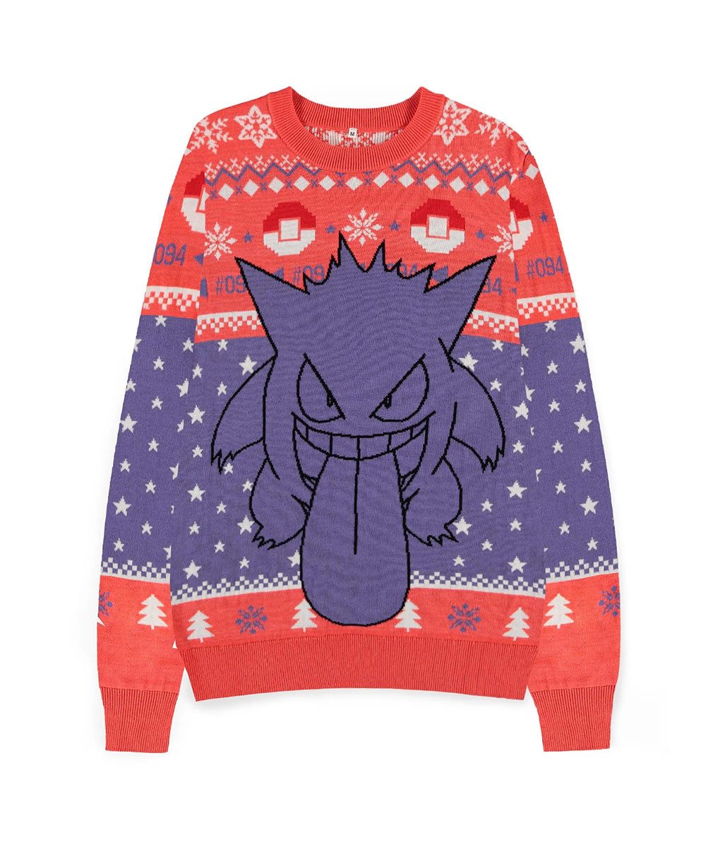 POKÉMON Weihnachtspullover Gengar Christmas Sweater Strickpullover