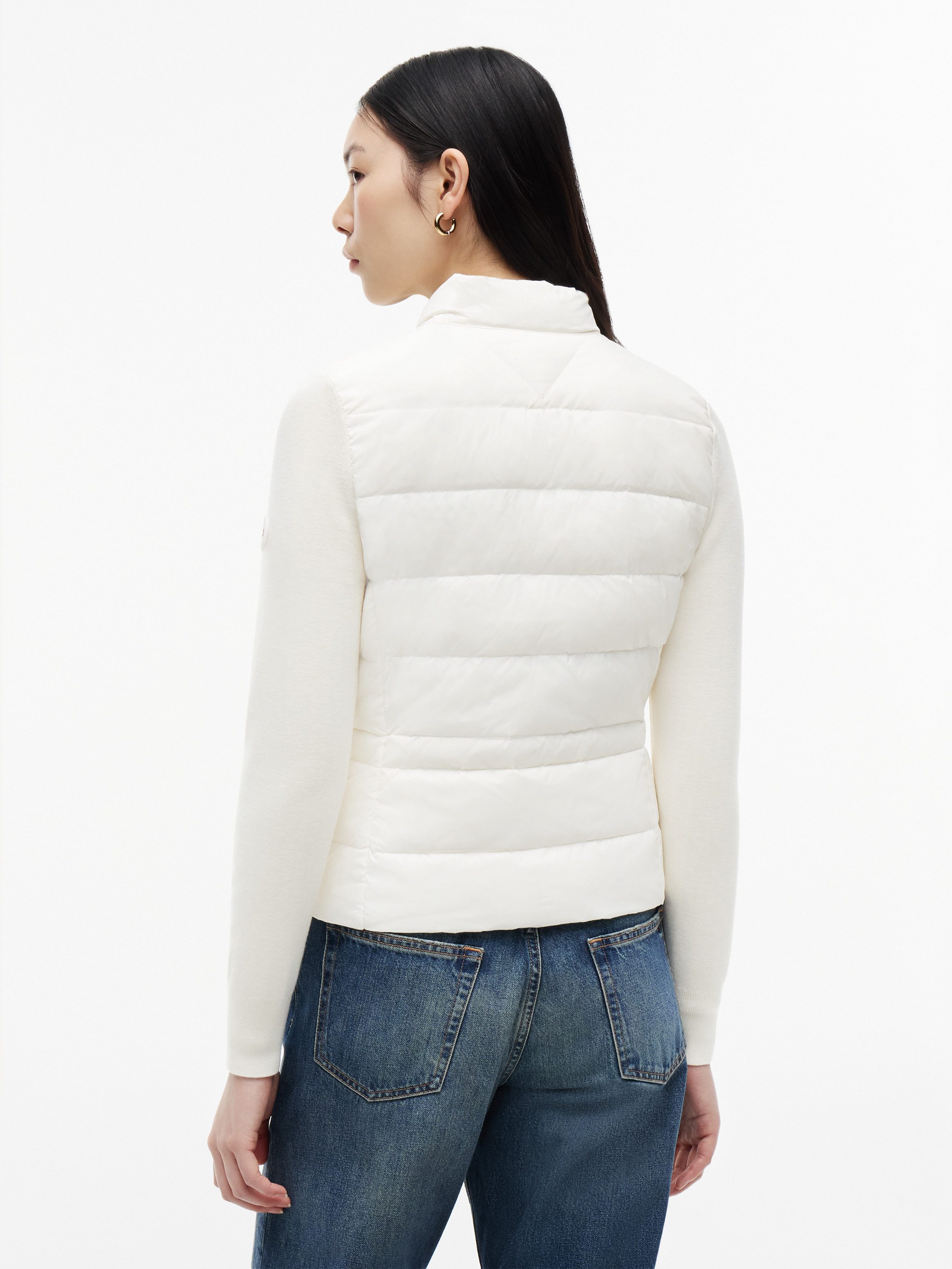 Tommy Hilfiger Daunenjacke LW DOWN KNIT MIX JACKET Stehkragen, Materialmix mit Steppqualität