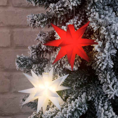 MARELIDA LED-Stern für außen »LED 3D Weihnachtsstern Faltstern Hängestern Weihnachtsdeko 1 LED Außen rot«
