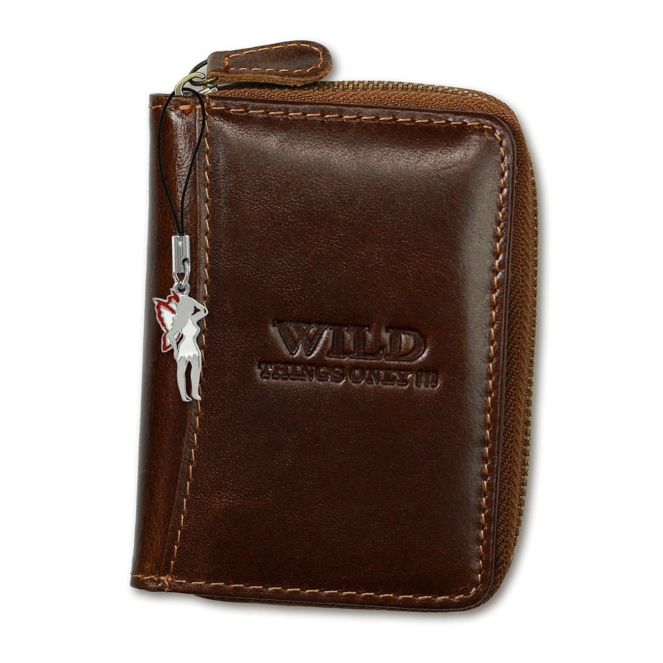 Wild Things Only !!! Geldbörse Wild Things RFID Blocker Minibörse braun (Minibörse, Minibörse), Herren, Damen Geldbörse aus Echtleder in braun, ca. 8cm Breite