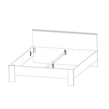 Lomadox Bett GRANADA-43, graphit mit Artisan Eiche Nb. 188/85/210 cm