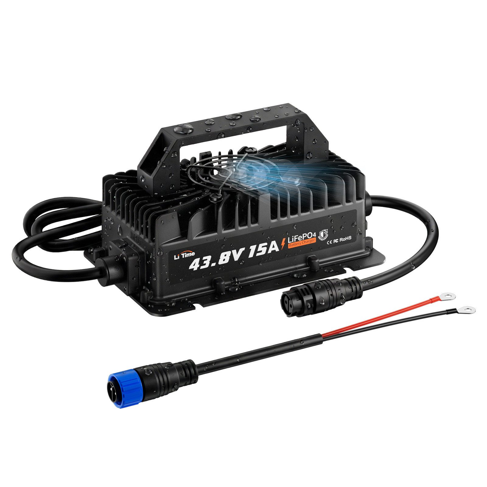 LiTime 36V (43,8V) 15A IP66 wasserdicht Batterieladegerät Akku-Set (1 St)
