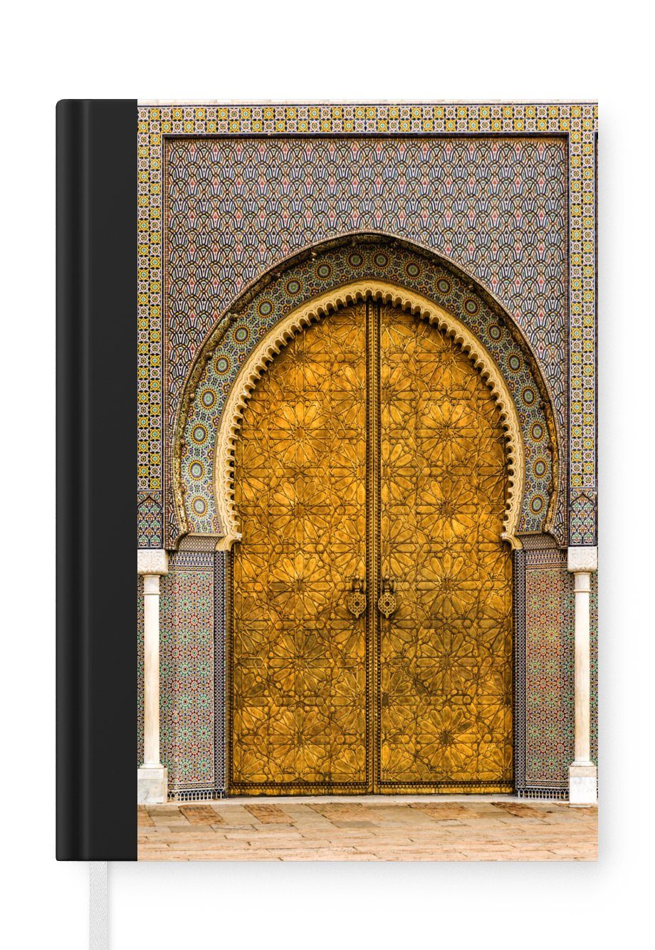 MuchoWow Notizbuch Türen - Architektur - Gold - Muster, Journal, Merkzettel, Tagebuch, Notizheft, A5, 98 Seiten, Haushaltsbuch