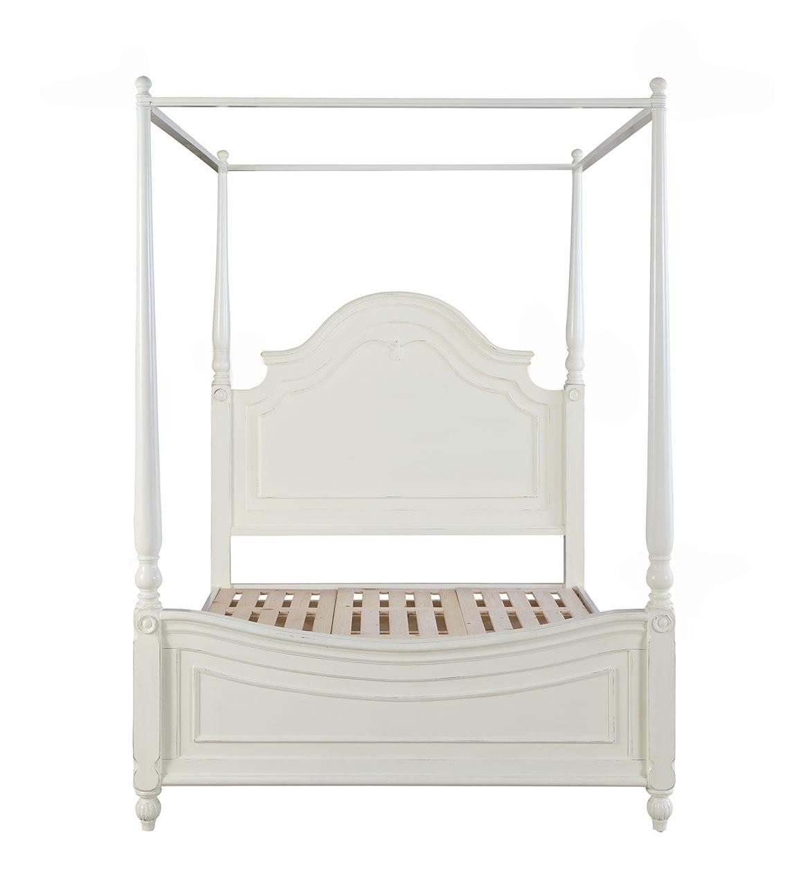 JVmoebel Bett Weißes Himmelbett aus Echtholz für elegantes Schlafzimmerdesign (1-tlg), Made in Europa