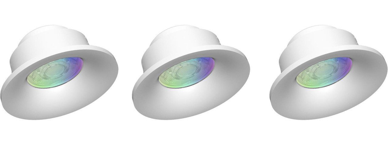 tint LED Einbaustrahler Müller Licht tint LED Einbauleuchte 3er Set weiß Ø, Inkl. Leuchtmittel, Dimmbar ohne Bewegungsmelder