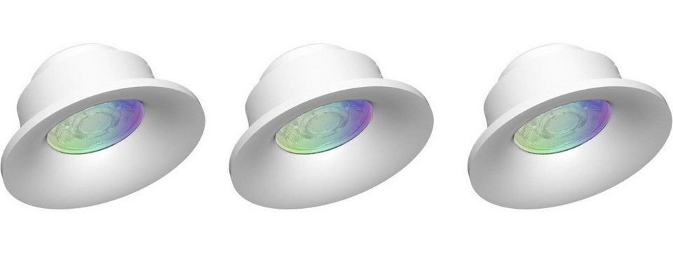 TINTI LED Einbaustrahler Müller Licht tint LED Einbauleuchte 3er Set weiß  Ø, LED, Dimmbar ohne Bewegungsmelder Smart Home-fähig