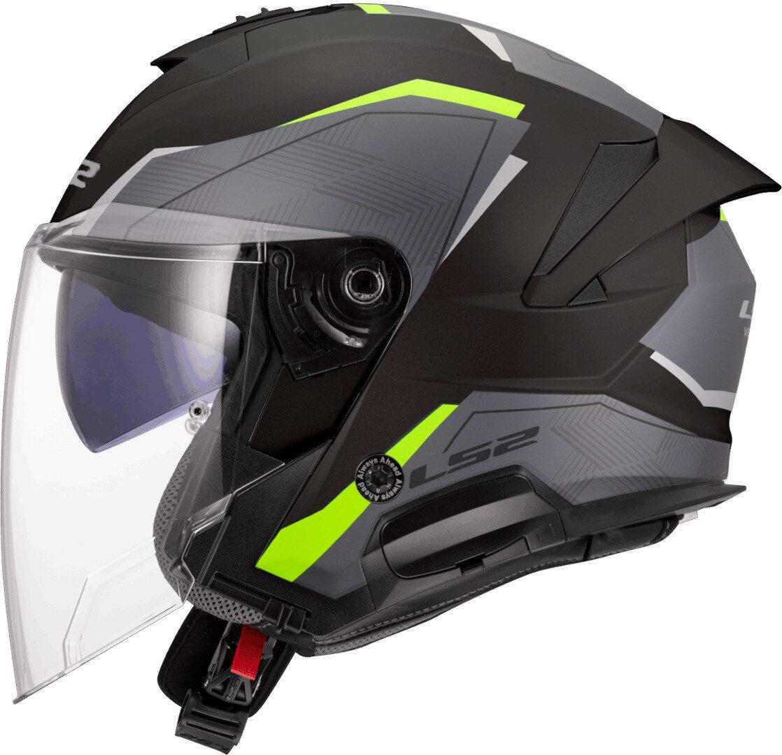 LS2 Motorradhelm OF618 Verso II Air Jethelm, vorbereitet für Kommunikationssystem,Notfallsystem-Polsterung (EQ