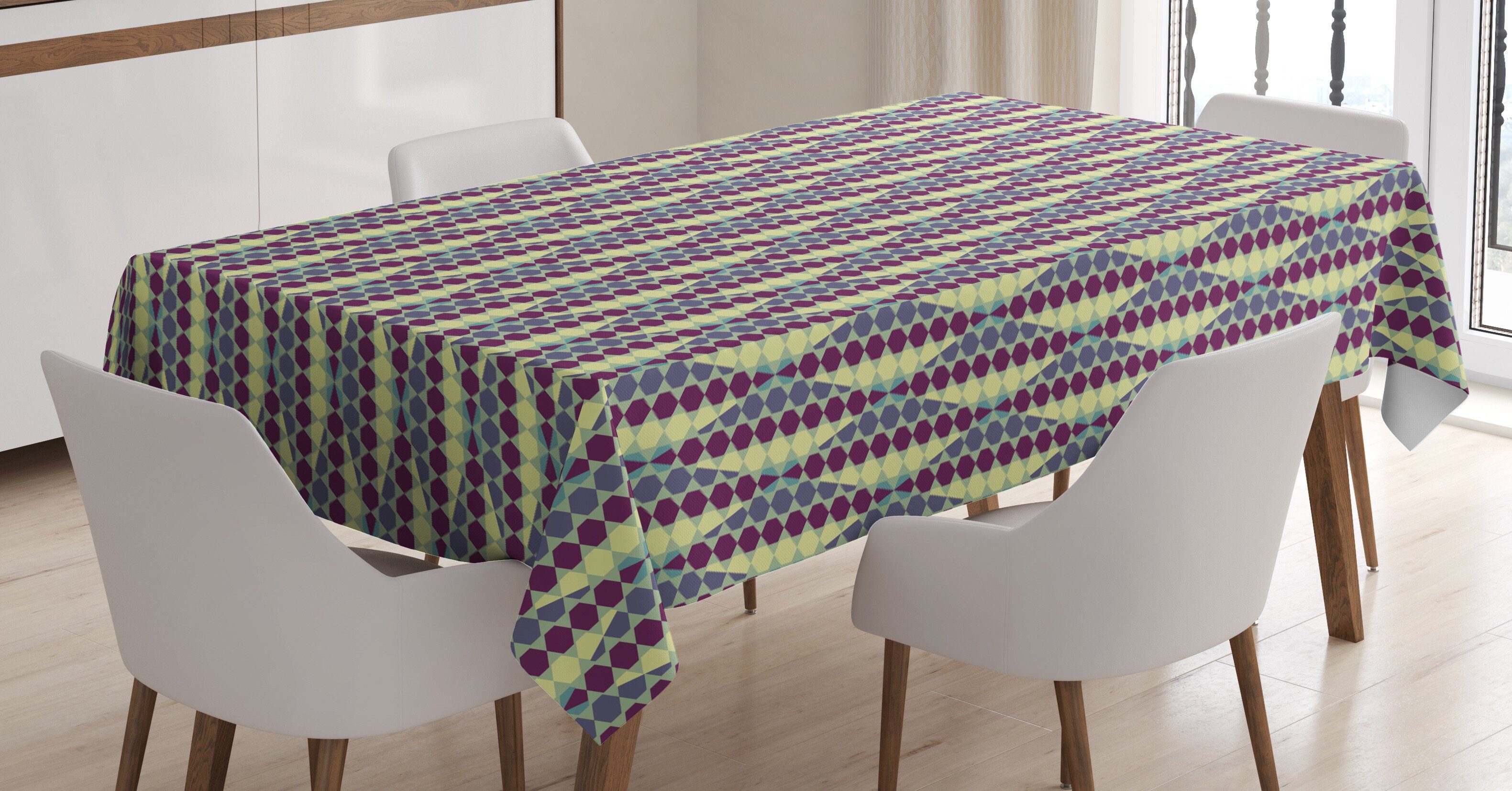 den Abakuhaus Waschbar Klare Retro Tischdecke geeignet Außen Farbfest geometrische Bereich Farben, abstrakte Für