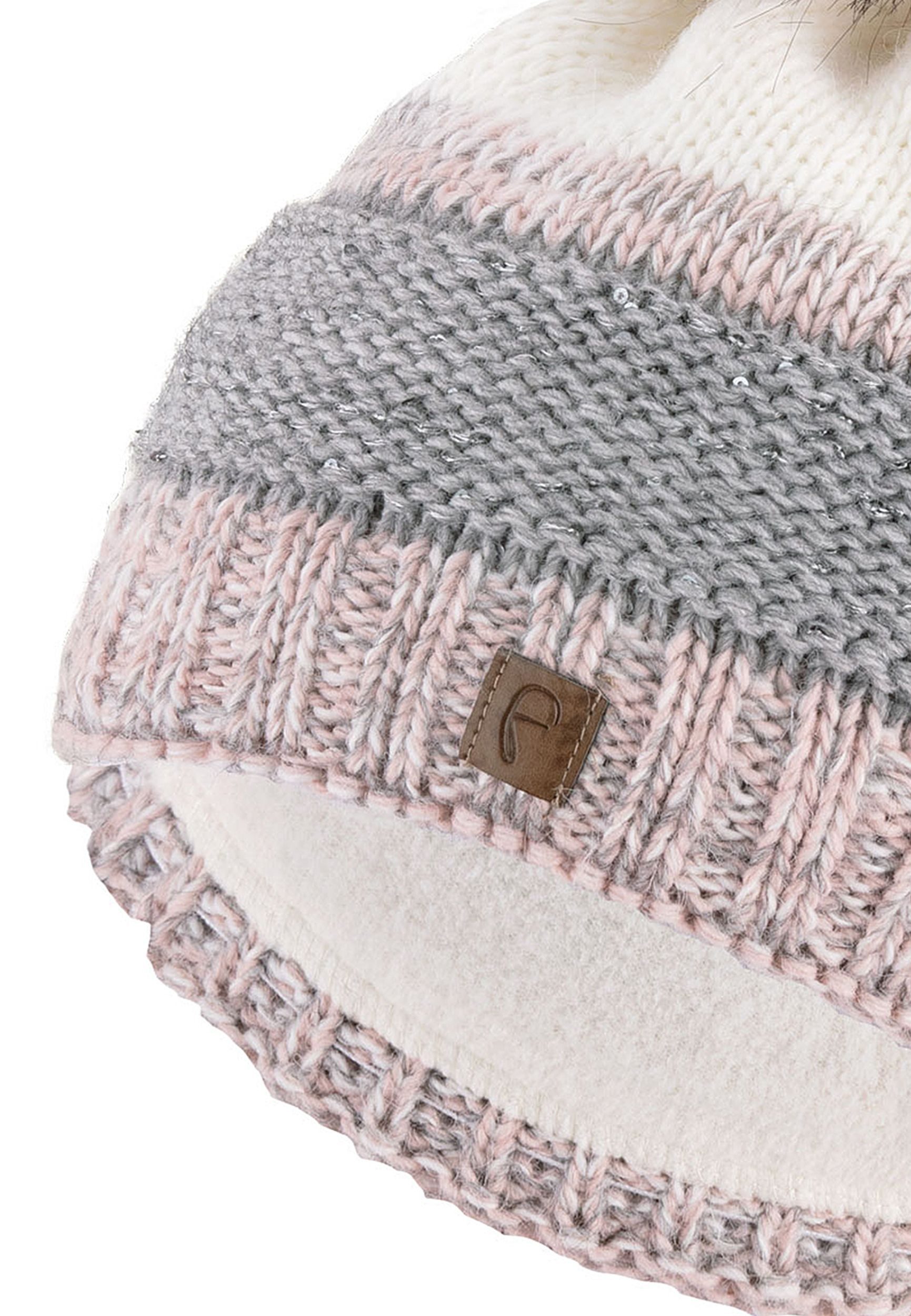 Faera Strickmütze Warme Strickmütze mit Bommel Thermo-Beanie (1-St., modisc günstig online kaufen