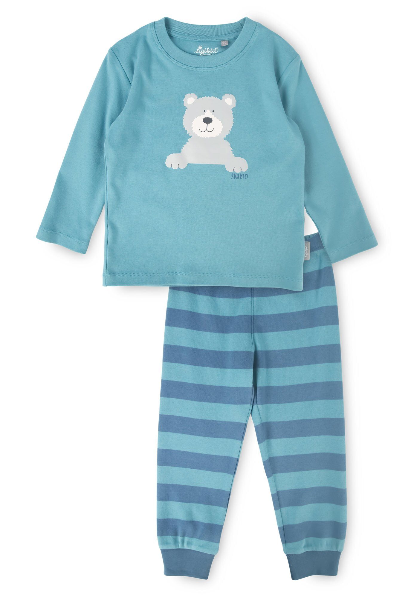 Sigikid Pyjama Kinder Nachtwäsche Pyjama, Bio-Baumwolle (2 tlg) blau
