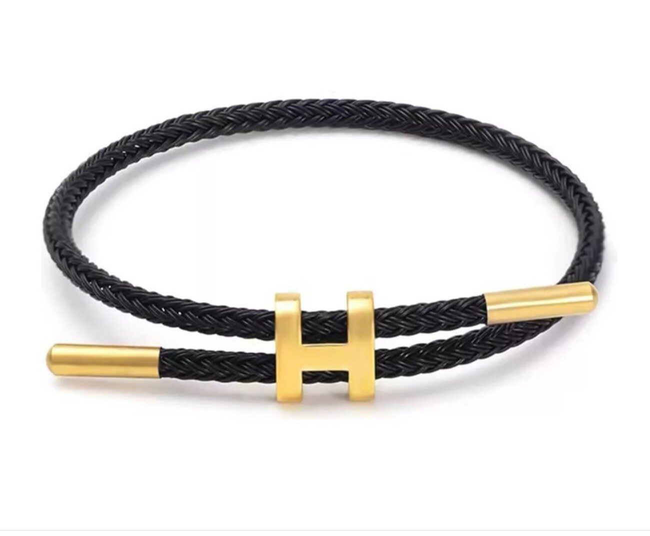 Lale Collection® Armreif Eleganter Armreif H Gold Accessoire Schmuck Flexibel Armband Design, Edelstahl, Hypoallergen, Design, H, Geschenk, Zeitlos