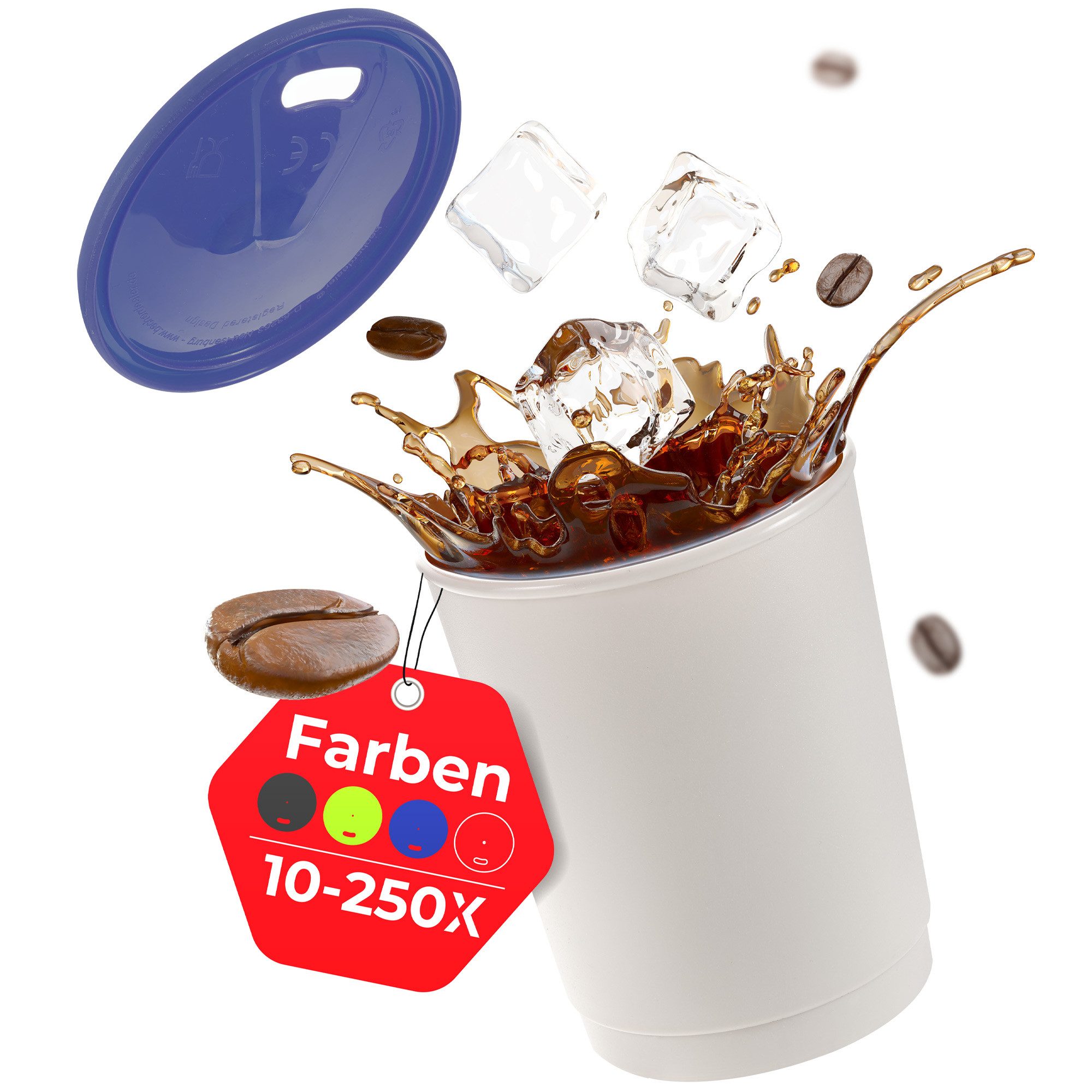 Mehrwegbecher Kaffeebecher, Mehrwegbecher, Trinkbecher, LFGB geprüft, 330 ml