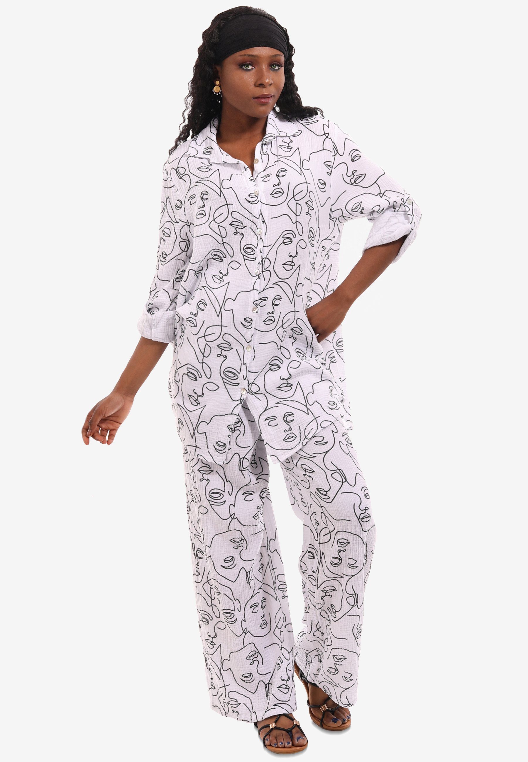 Yegirlzs Damen Hosenanzug Set - Eleganter Zweiteiler Aus Weichem Musselin