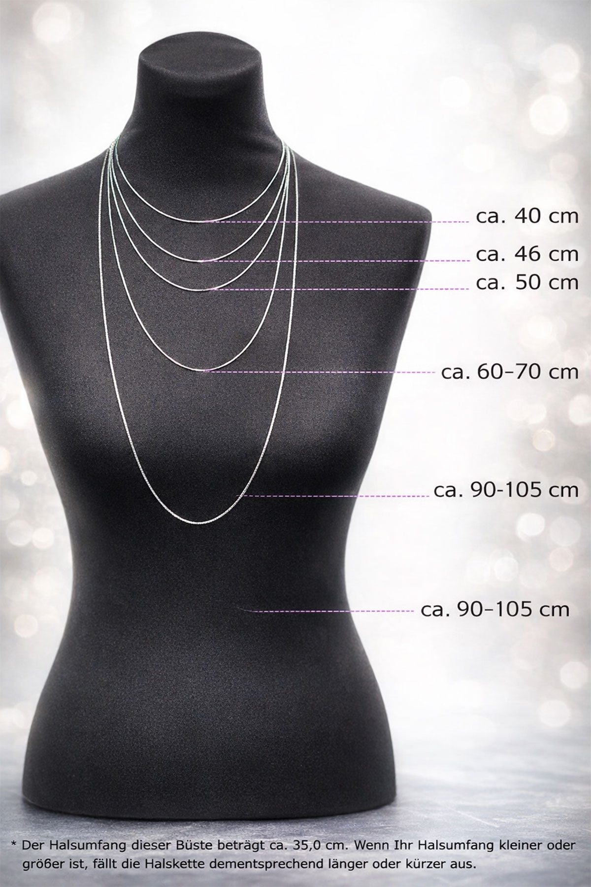 LUISIA® Kette mit Anhänger Halskette "Isabel" mit Premium Kristall Herz (inkl. Schmuckbox)
