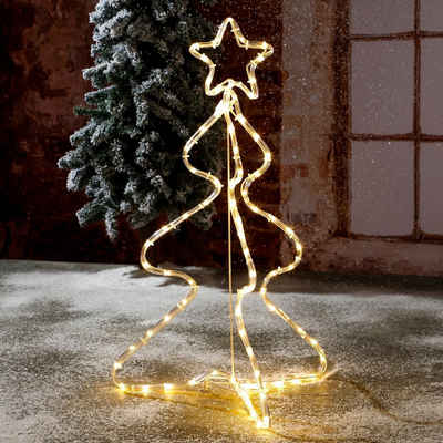 GartenHero Künstlicher Weihnachtsbaum 80 LED Weihnachtsbaum IP44 Stern Tannenbaum Weihnachtsbeleuchtung