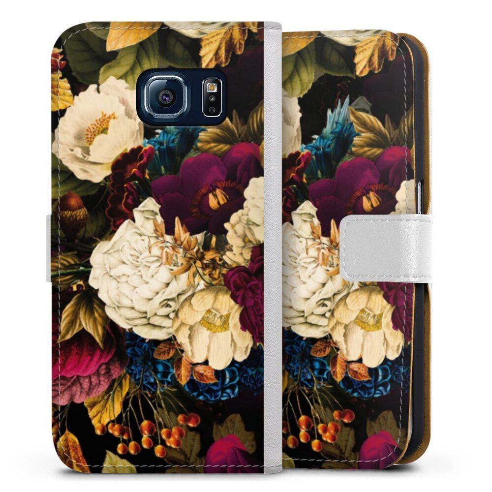 Handyhülle Vintage Blumen Muster Dark Vintage Flowers