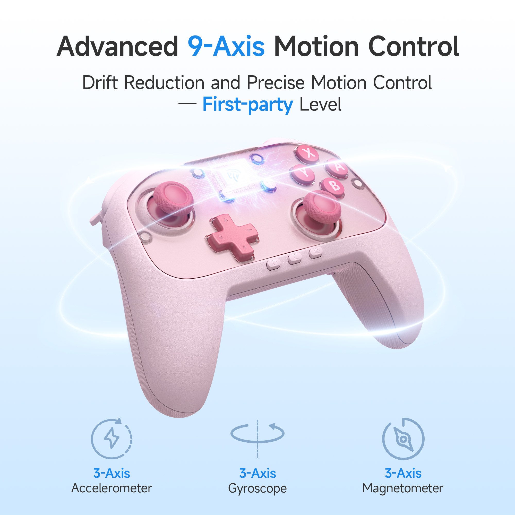 ANYSUN S10C Switch 2 Controller mit Wake-up, In-Game Chat, Controller (9-Axis Motion, Native Programmiert Funktion, Switch 2 Pro Controller mit 1000mAh Batterie &Magnetische Frontplatten)