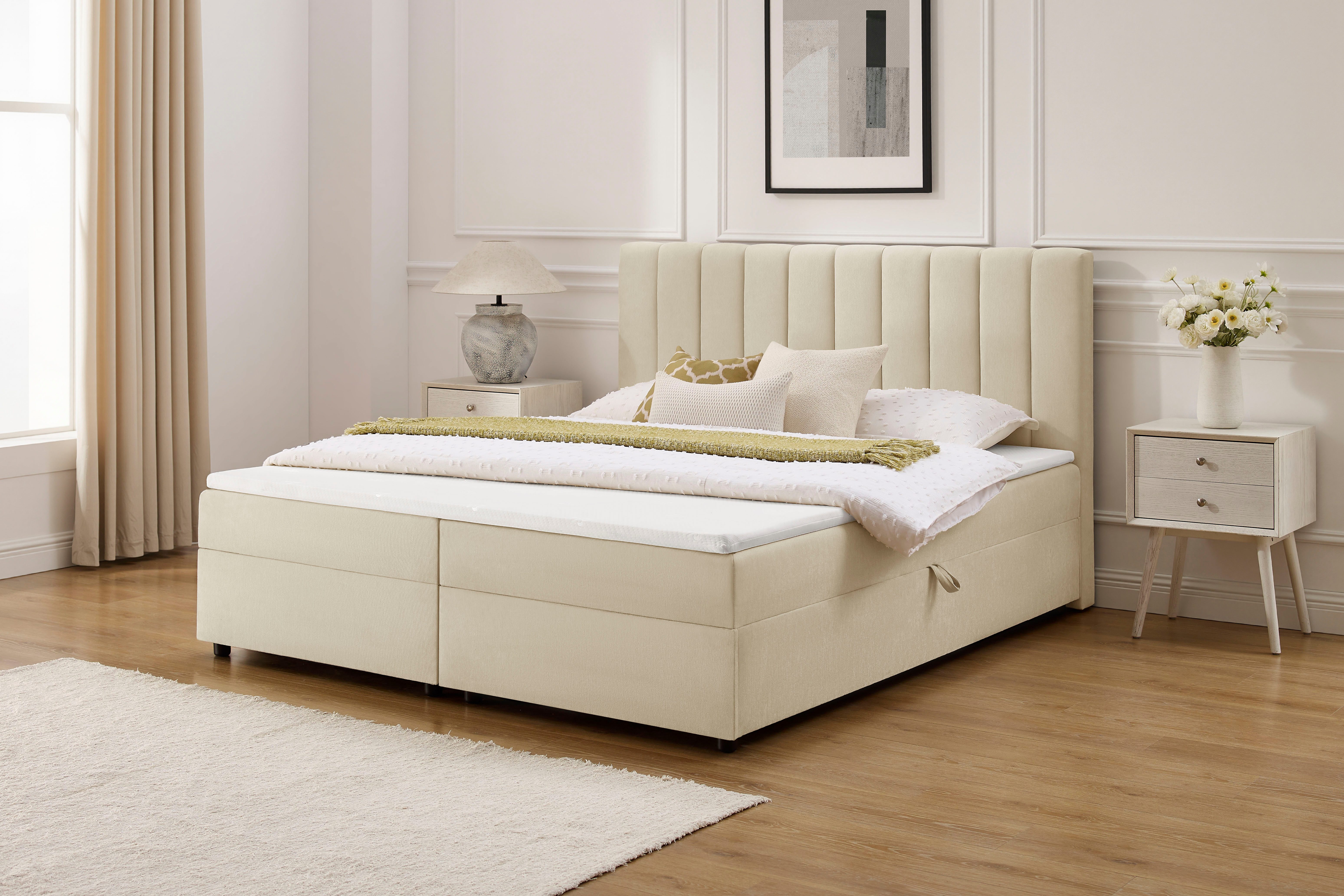 OTTO home Boxbett Haileyy inkl. Bettkasten und Topper, Liegefläche 180x200cm, erhältlich in der Größe 180x200 cm