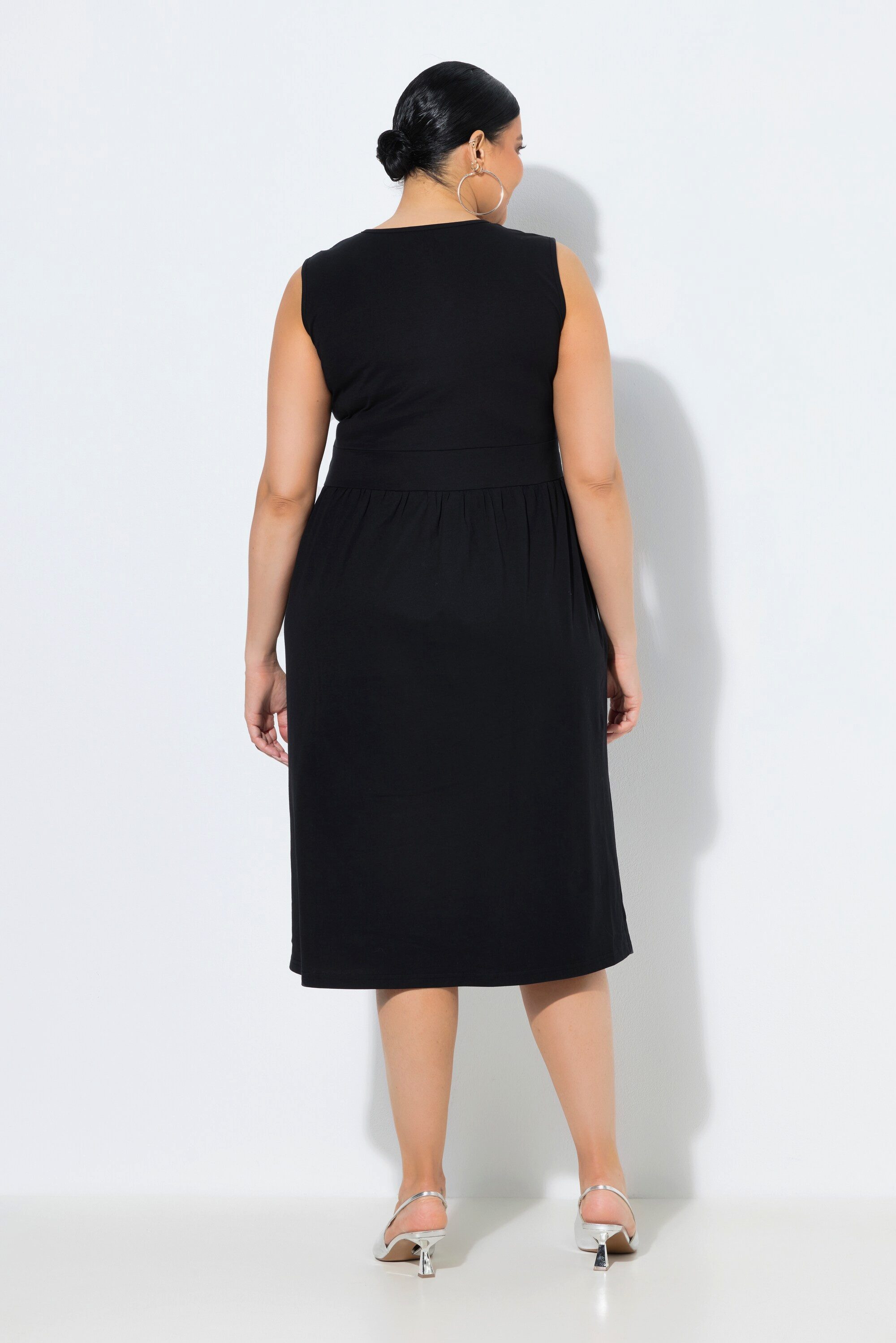 Ulla Popken Maxikleid Midikleid Stickerei Wickeloptik V-Ausschnitt