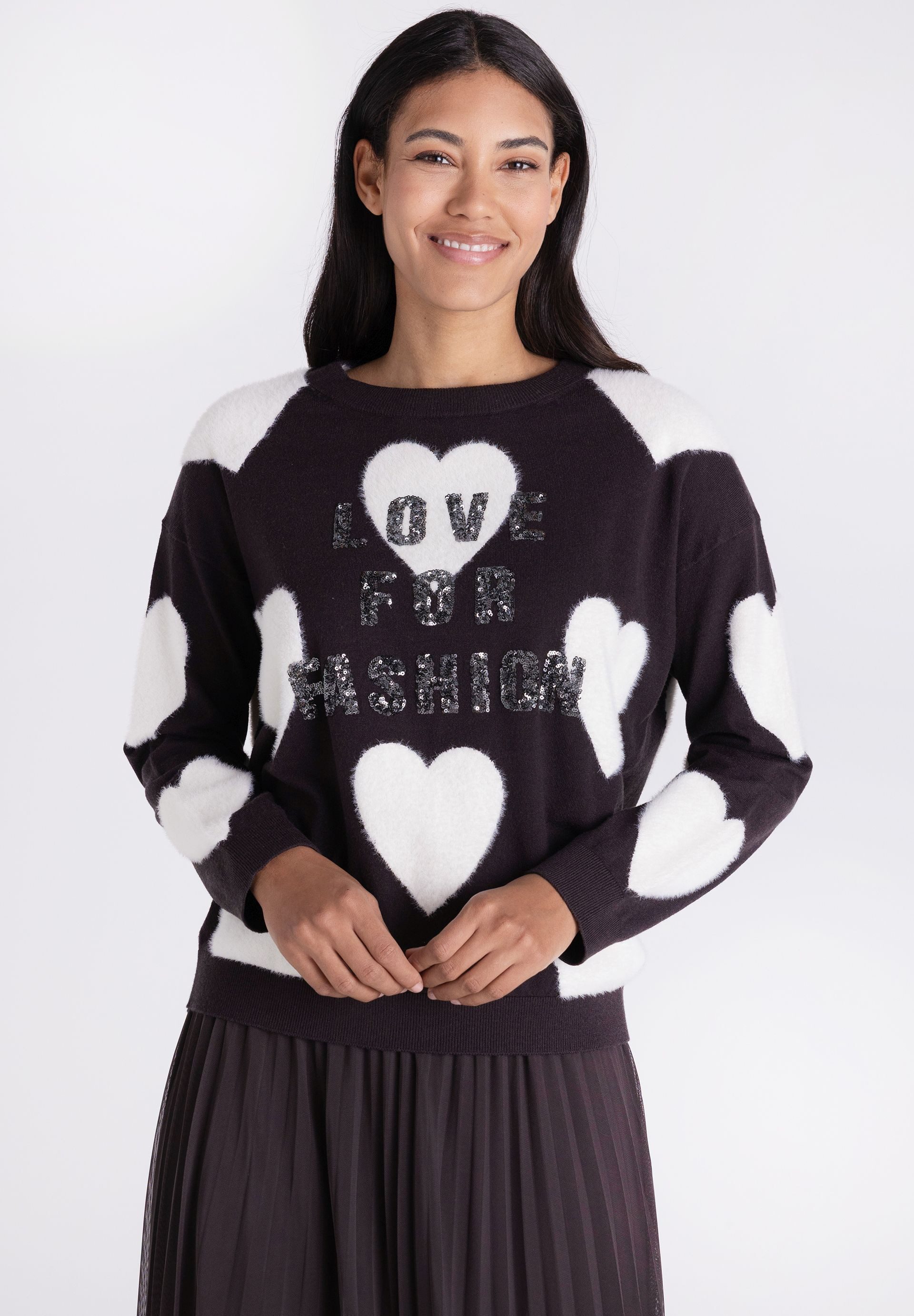 TUZZI Strickpullover mit Glitzerprint