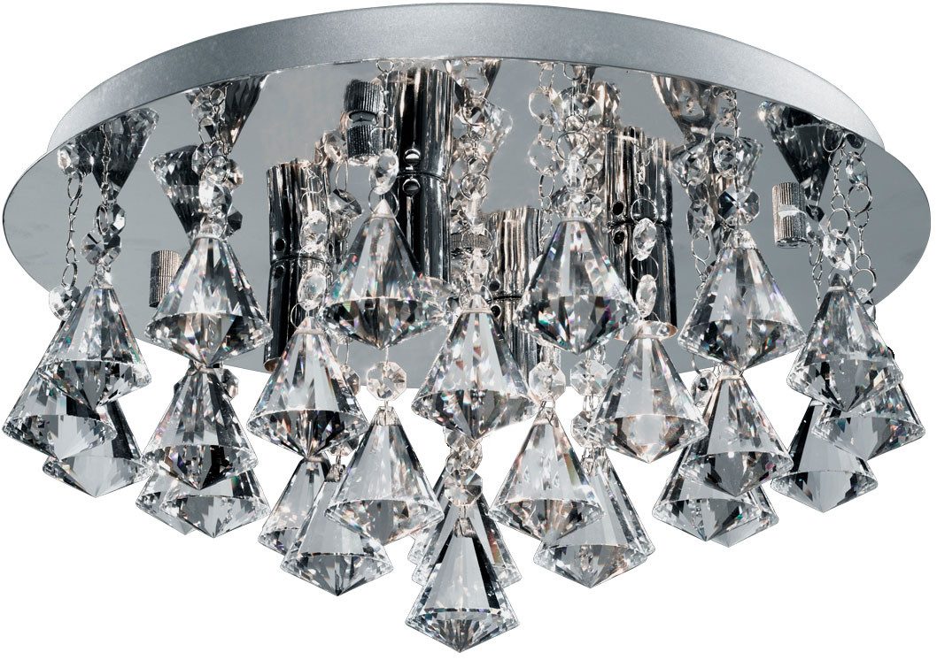 Searchlight Deckenleuchte Hanna 4Lt Flush - Chrome Metal & Clear Crystal, Leuchtmittel wechselbar – Bild 3 von 5