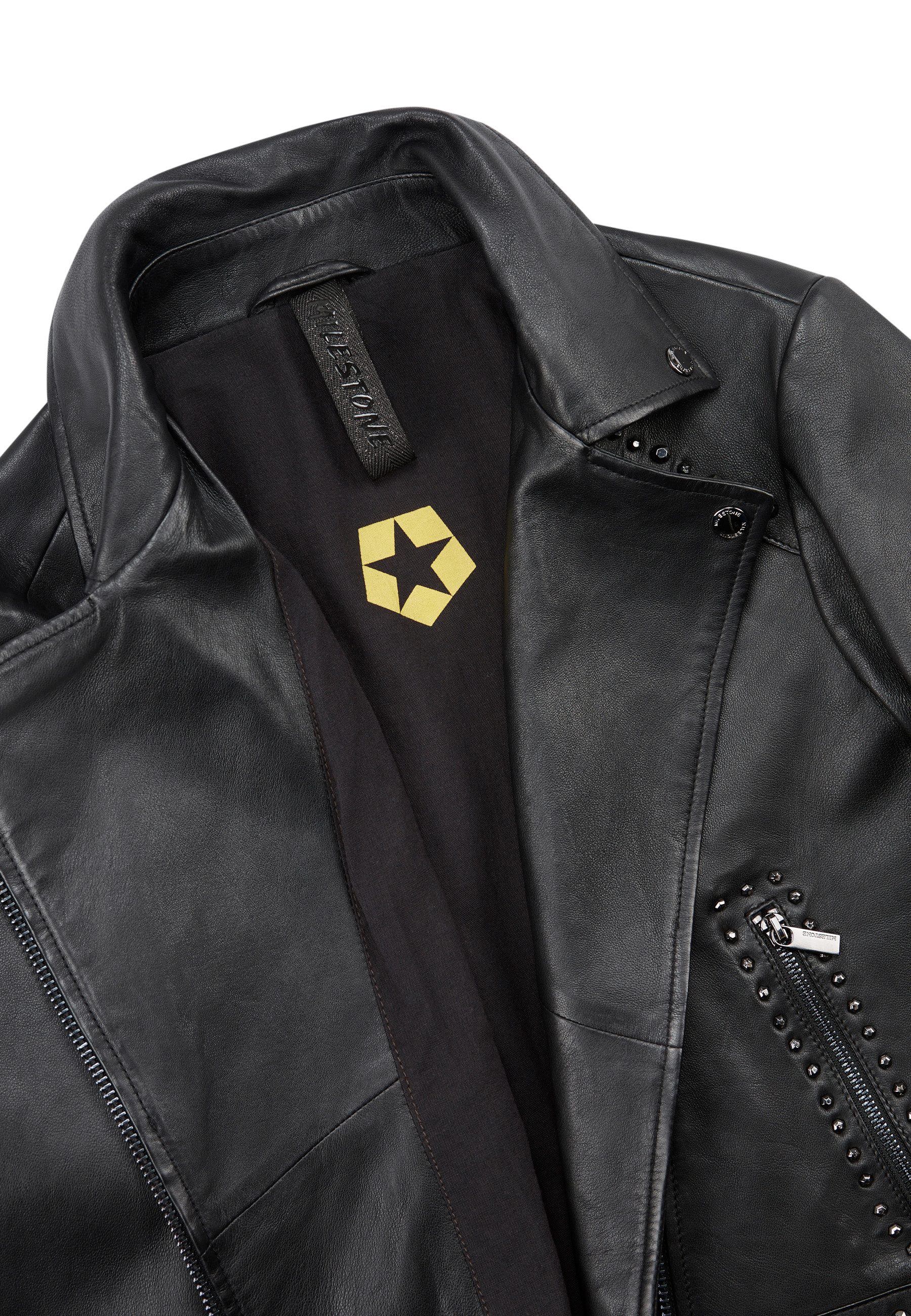 MILESTONE Lederjacke MSFaye rockige Bikerjacke mit Nieten aus Lammleder – Bild 4 von 4