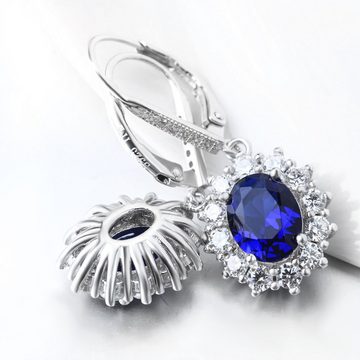 Schmuck-Elfe Paar Ohrhänger Saphir Blue, 925 Sterling Silber
