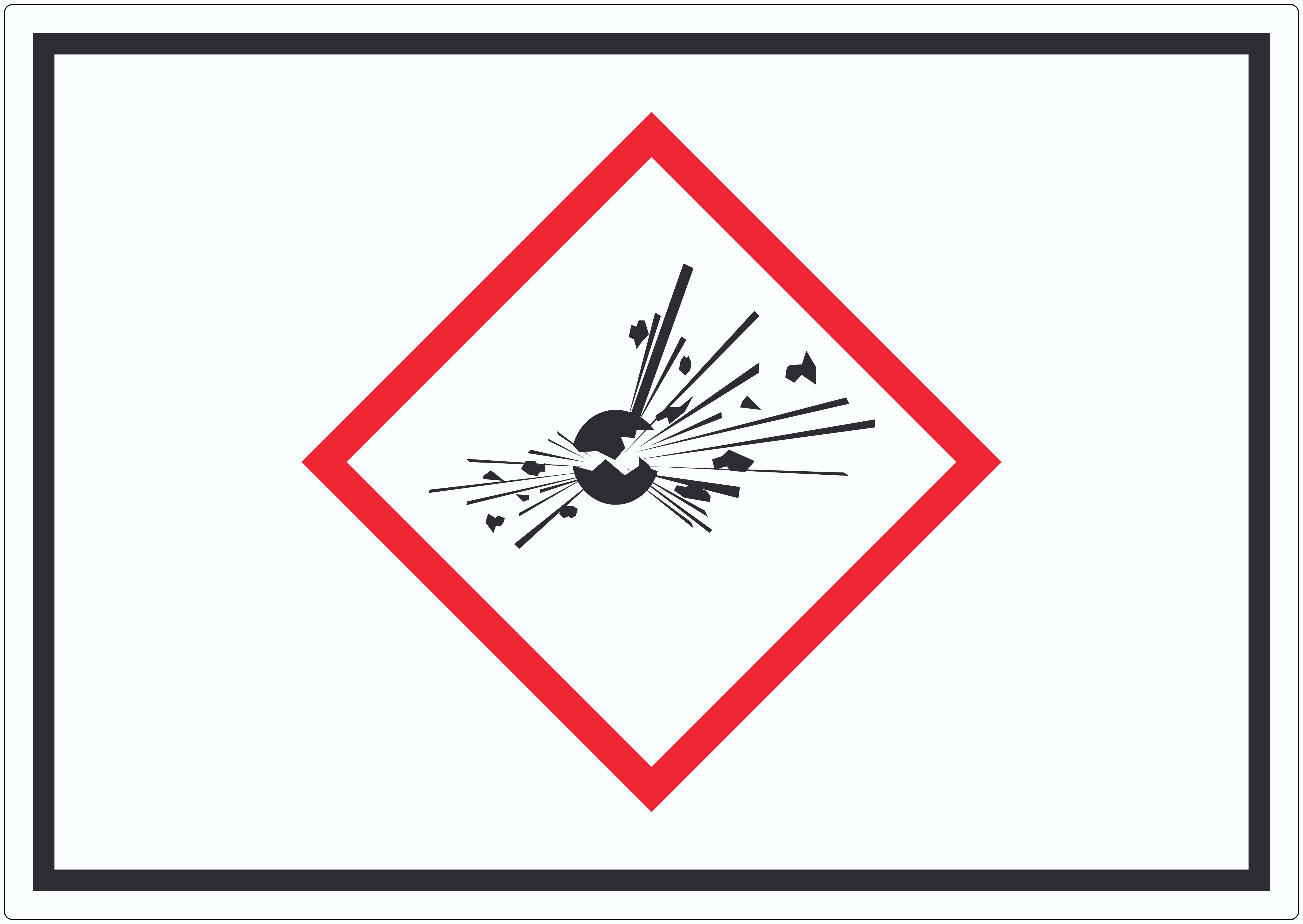 HB-Druck Aufkleber Aufkleber Instabile explosive Stoffe Symbol Explosion, wetterfest, UV-beständig, kratzfest