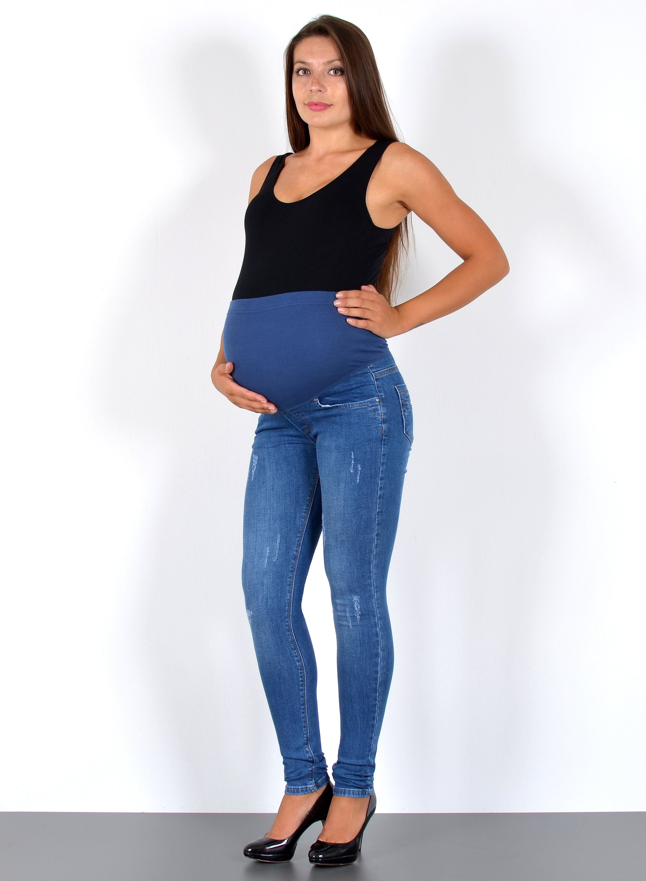 ESRA Umstandsjeans Umstandsjeans Skinny High Waist mit elastischem Bund J53 günstig online kaufen