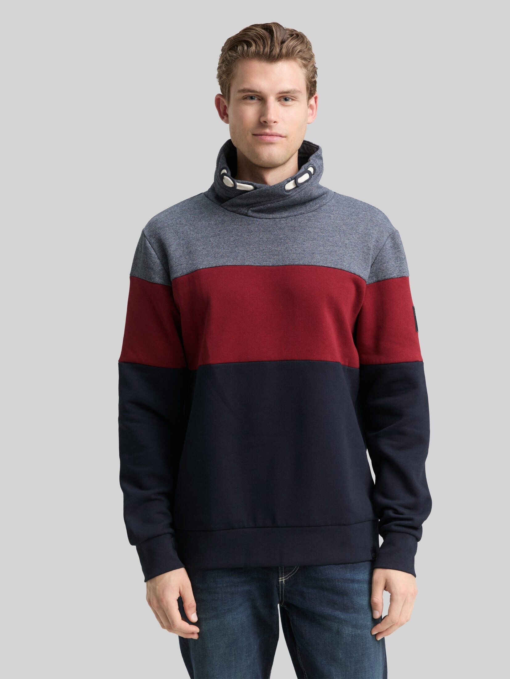 TOM TAILOR Sweatshirt Strick & Sweatshirts Snood Sweatshirt mit Colour Blocking