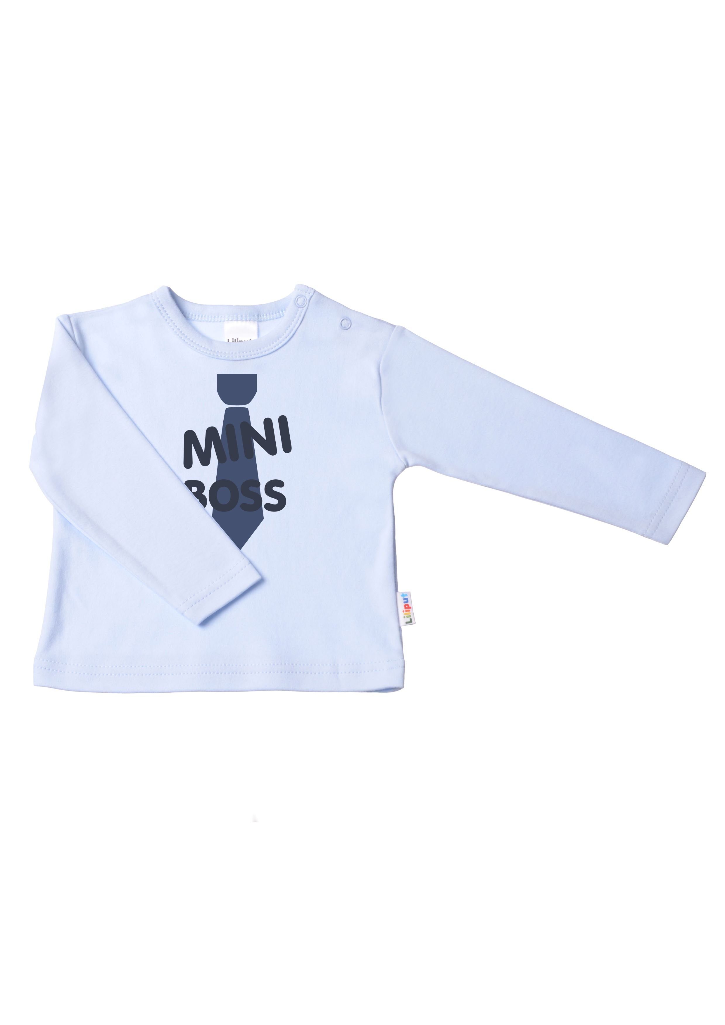 Boss Frontprint Mini Langarmshirt lustigem Liliput mit